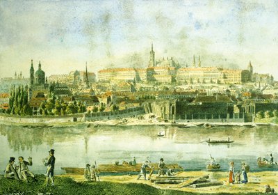 Castello di Praga e una parte del Piccolo Quartiere, 1825 da Vincenc Morstadt